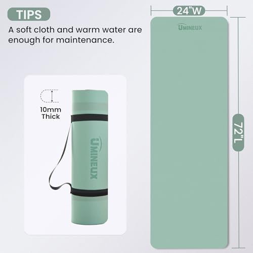 Umineux Non Slip Yoga Mat 72"x24" Exercise & Fitness Mat For Women and Men