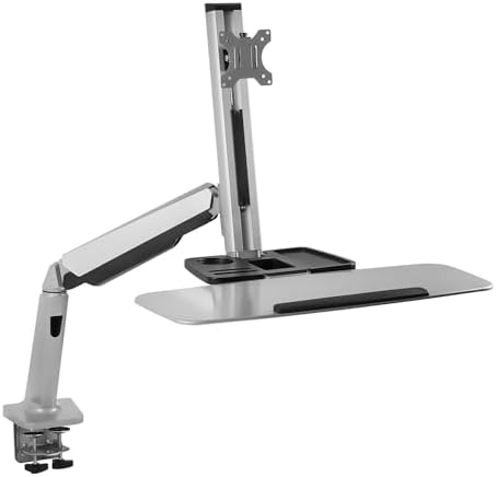 Mount-It! Single Monitor Arm Desk Mount Sit-Stand Workstation, Clamp Base