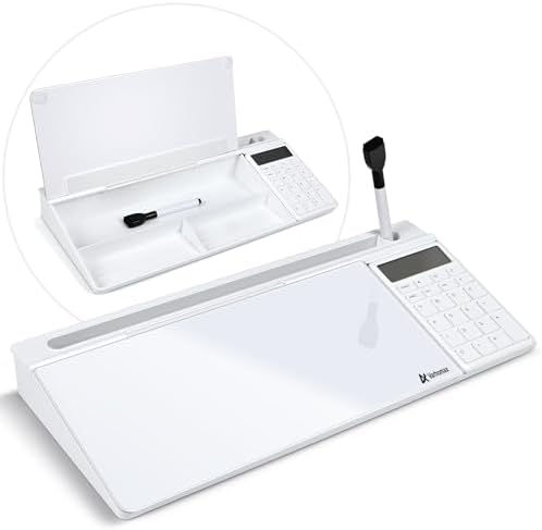 Varhomax Glass Desk Whiteboard with Calculator