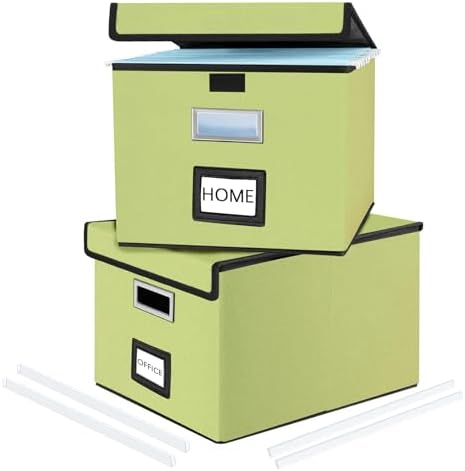 File Organizer Box with Lids, Collapsible File Folder Organizer