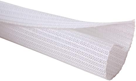 Alex Tech 10ft - 1 inch Cord Protector Wire Loom Tubing Cable Sleeve Split Sleeving for USB Cable Power Cord Audio Video Cable - Protect Cat from Chewing Cords - White