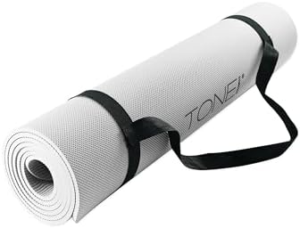 TONE Fitness 1/4" Yoga Mat, Non-Slip Exercise & Pilates Mat with Strap