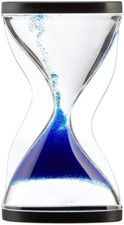 Upward Sand Timer Hourglass, 10 Minutes Sandglass Timer Sand Clock for Games Classroom Kitchen Home Office Decoration, L69 x B29 x H153 mm (Blue)