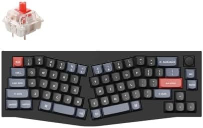 Keychron Q8 Wired Custom Mechanical Keyboard with Knob, 65% Alice Layout QMK/VIA Programmable, Hot-swappable Gateron G Pro Red Switch, Double Gasket Compatible with Mac Windows Linux (Black)