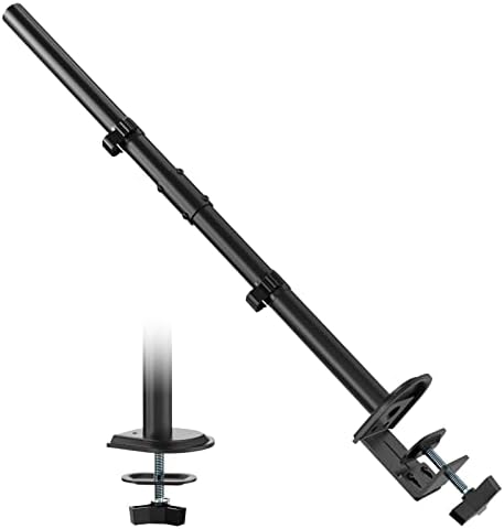 31.6" Steel Extra Tall 2-Section Monitor Arm Pole with C-Clamp/Grommet Base