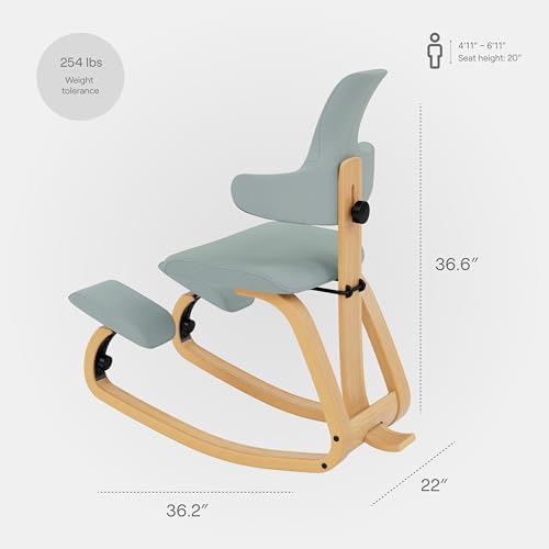 Varier Thatsit Adjustable Ergonomic Kneeling Chair with Back & Arm Support