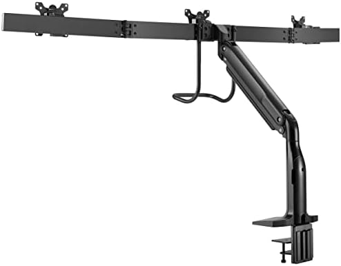 Tripp Lite Safe-IT Precision-Placement Triple 17-32 inch Monitor Desktop Mount, 90-Degree Rotation, Cable Management Space, VESA-Compliant, 5-Year Warranty (DMPDT1732AM)