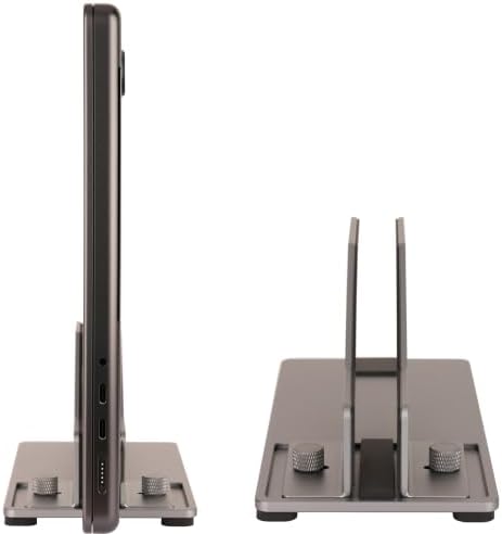 Adjustable Vertical Laptop Stand, Premium CNC Aluminum Laptop Holder with Tool-Free Dual Knobs, Universal Dock for MacBook, Surface, Dell, HP, Lenovo & All Laptops, Space Saving Desk Organizer