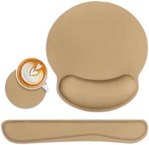 Britimes Ergonomic Mouse Pad Set with Wrist Rest, Brown