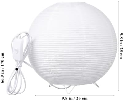 Paper Lantern Lamp: Floor Lamp Shield Japanese Style Standing Lampshade for Bedroom Desk and Nursery Bulb Included Minimalist Design with Base for Home Decor