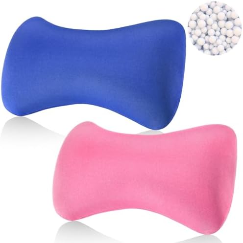 Thyle 2 Pcs Bead Neck Pillow 15 x 8 Inch Bone Shape Pillow, Pink, Blue