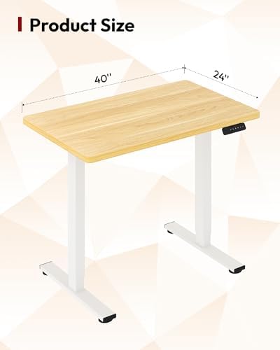SANODESK One-Piece Electric Height Adjustable Standing Desk 48''x 24''