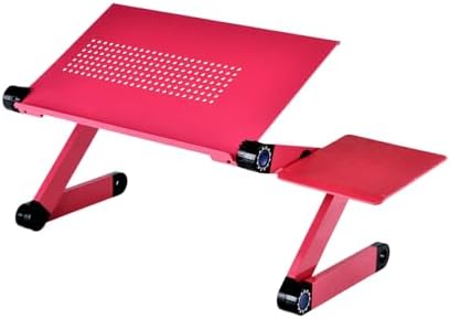 Adjustable Lap Desk Laptop Computer Portable Multifunctional Ergonomic Vented Table Stand Tray Mount Holder (420 * 260mm with Mouse Pad, Pink)