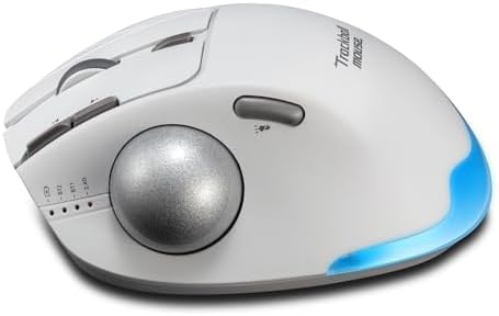 zelotes Trackball Mouse,Rechargeable Wireless Bluetooth Mouse,4800 DPI (5-Level Adjustable), Dual Mode (BT 5.0/3.0 + 2.4G USB Receiver),LED Lighting,Ergonomic Design,for Laptop, PC, Pad (White)