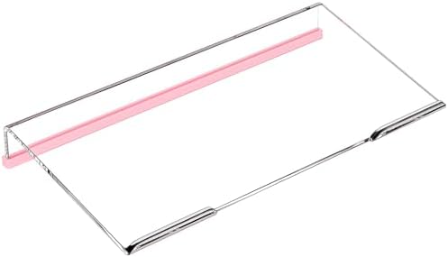 Richboom Computer Keyboard Stand for Desktop, 11.8" Tiny Clear Acrylic Keyboard Riser 78 Keys Compact Keyboard Lift for Desk Ergonomic Short Keyboard Holder Tray with Black and Pink Silicone Strip