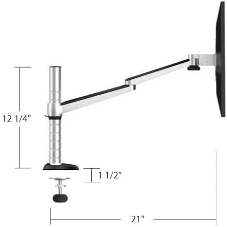 VERSADESK OmniView Single Monitor Stand - Height Adjustable Arm for 13” to 27" Flat or Curved Screens - 360° Rotation & VESA Compatible - Sturdy Desk Mount Holds up to 15 lbs | Black