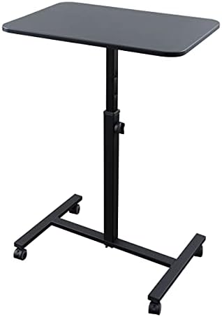 Stand Up Desk Store Height Adjustable Single Column Rolling Standing Desk Laptop Stand - Black