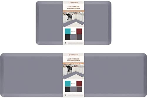 HappyTrends Kitchen Mat,17.3"x28"+17.3"x60" Grey, Cushioned Comfort