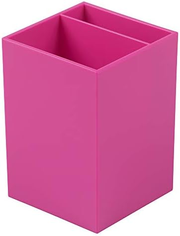 JAM PAPER Plastic Pen Holder - Fuchsia Pink - Desktop Pencil Cup Sold Individually