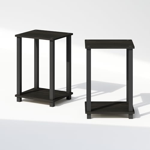 Furinno Simplistic Set of 2 Toolless 2-Tier Night Stand, Espresso