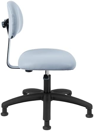 FSS Series Square seat Medium (19"-27") seat Height Chair. Vinyl-for Office, Garage, Desk, Shop, Computer, Doctor, Medical, Easy to Clean! NO Footring (Gray, Medium, Glides)