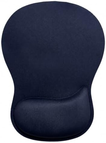 Mouse Pad with Wrist Rest Ergonomic Memory Foam Support, Non-Slip Rubber Base, Comfortable Typing Cushion for Home Office Computer Laptop, Navy Blue