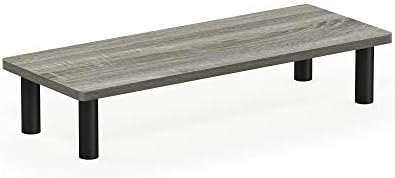 Furinno TURN-N-TUBE Monitor Stand Riser, 23.6" Wide Rectangle Monitor Riser, Laptop Stand for Desk, Office Desktop Accessories Organizers, Toolless Assembly, For Study Room, Dorm, French Oak