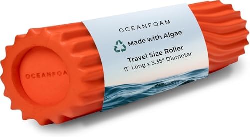Oceanfoam Ripple Roller - Small Foam Roller for Physical Therapy (Orange)