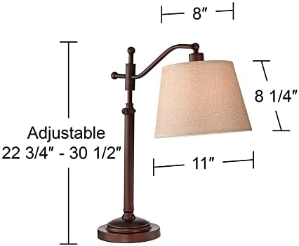 Adley 30 1/2" Large Desk Lamp Adjustable Height Bronze Brown Downbridge Arm