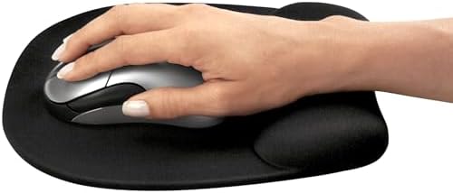 Fellowes Memory Foam Mouse Pad/Wrist Rest- Black (9176501),(Pack of 4)