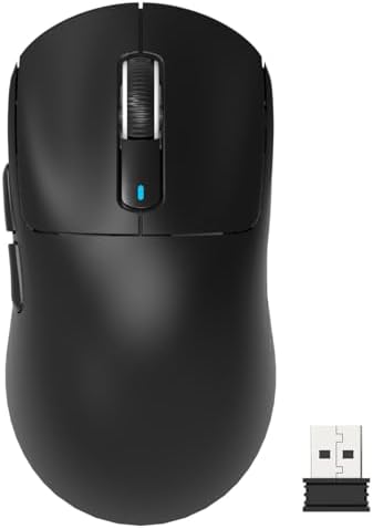 ATTACK SHARK X3 Lightweight Wireless Gaming Mouse with Tri-Mode 2.4G/USB-C Wired/Bluetooth,Up to 26K DPI, PAW3395 Optical Sensor,Kailh GM8.0 Switch,5 programmable Buttons for PC/Win/Mac(Black)