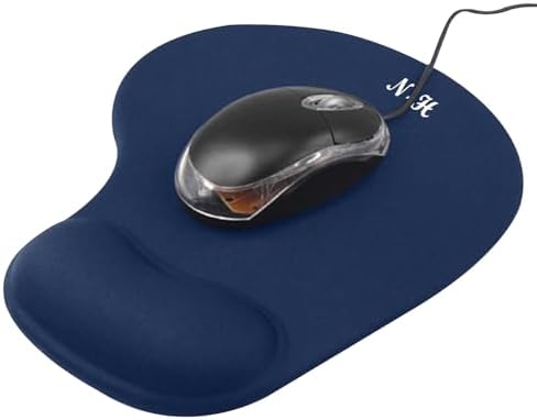 Ergonomic Mouse Pad with Wrist Rest, Gel Wrist Support Mousepad, Pain Relief Laptop Computer Mouse Pad, Non-Slip Mouse Pads for Home & Office (Blue, Regular)
