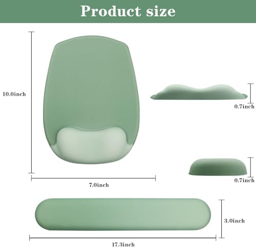 Wrist Rest for Keyboard and Mouse, Ergonomic Gel Computer Keyboard Wrist Rest with Memory Foam, Keyboard Wrist Support Pad for Long Hours of Work, Gaming, Studying-Relieve Wrist Pain (GD-Green)