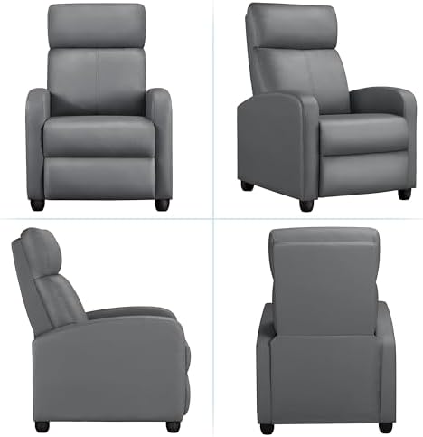 Yaheetech Recliner Chair with 3 Adjustable Angles Living Room Chairs Gray