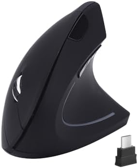 Fonicer Type C Vertical Wireless Mouse, 2.4G USB C Wireless Mouse, Ergonomic Mouse with Type C Receiver for MacBook, Computer, Laptop and All Type C Devices (Black)
