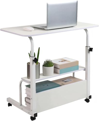 Standing Desk Height Adjustable, Stand up Desk, Easy Lift Height Computer Workstations,Home Office Study Room Portable Small Table White