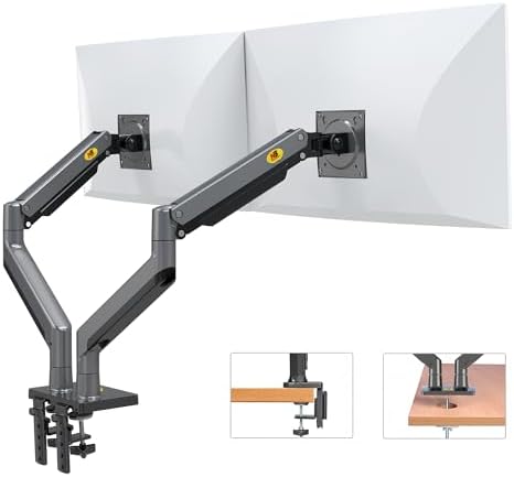 NB North Bayou Dual Monitor Arm Ultra Wide Full Motion Swivel Monitor Mount for 22''-32'' Monitors Load Capacity from 4.4 to 26.4lbs for Each Arm Height Adjustable Monitor Stand G35