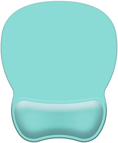Mouse Pad with Support, Ergonomic Mouse Pad with Gel Wrist Rest Support Middle Concave Design, Comfortable Mousepad with Non-Slip PU Base for Home Office Working Studying (09 Cyan)