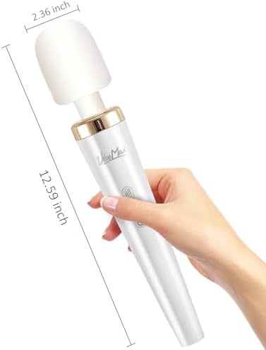 VibeMax Rechargeable Handheld Wand Massager – Powerful Deep Tissue Muscle Therapy Device with Soft Silicone Head, Multi-Speed Vibrations, Quiet, Portable for Back, Neck, Shoulders & Body