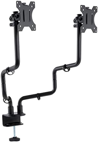 Allsop Dual Monitor Desk Mount Kit, Full Motion arms with Clamp On Mounting Base, Holds Two Computer Screens