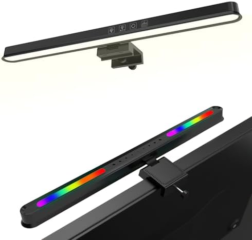 HomeBeyond Monitor Light Bar, USB LED Task Lamp for Flat Screens, Eye-Care Dimmable Desk Lamp with Touch Control, No Glare Reading Light for Home Office