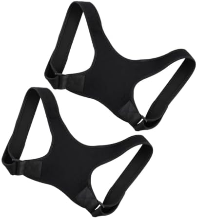 DECHOUS 2pcs Hunchback Correction Brace Fabric Black Posture Support