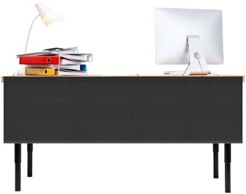 60" Under Desk Privacy Panel Self-Adhesive Modesty Panel with Wire Pocket for Cable Management Organizer Heavy Duty Desk Skirt - Office or Standing Workstation Concealer Shield