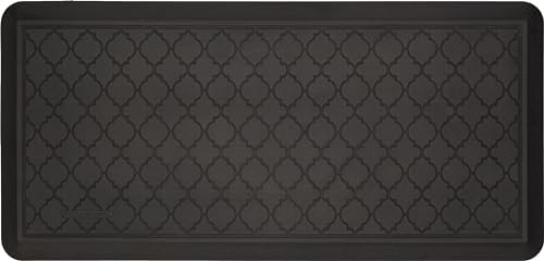 Tempur-Pedic Ultra Comfort Anti-Fatigue Lattice Raven 1' 8" x 3' 6" Kitchen Floor Mat Cushioned Ergonomic Standing Desk Mat Waterproof Non-Skid Foam