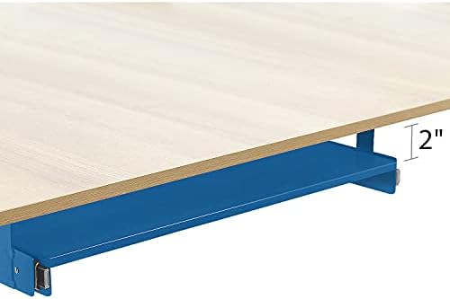 BenchPro Heavy 16-Gauge Powder Painted Steel Keyboard Tray - Under-Mount, Steel Construction, Slide Out Keyboard Mouse Holder - Powder Coated 9" D x 27" W - Blue