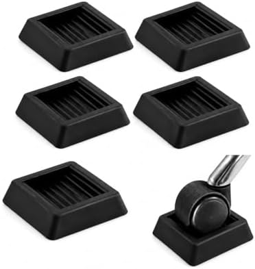 Non Slip Furniture Pads Wheel Stoppers for Office Chairs Beds Couches Prevent Sliding on Carpet Hard Floors Fits 1-4 Inch Wheels Silicone Caster Cups Durable Grips (5 PCS)
