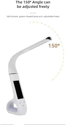 LED Desk Lamp, 3 Color Temperature Modes Eye Protection with 150 Degree Adjustable Goose Neck and VA LCD Screen, for Office Work Study Reading Bedroom (White)