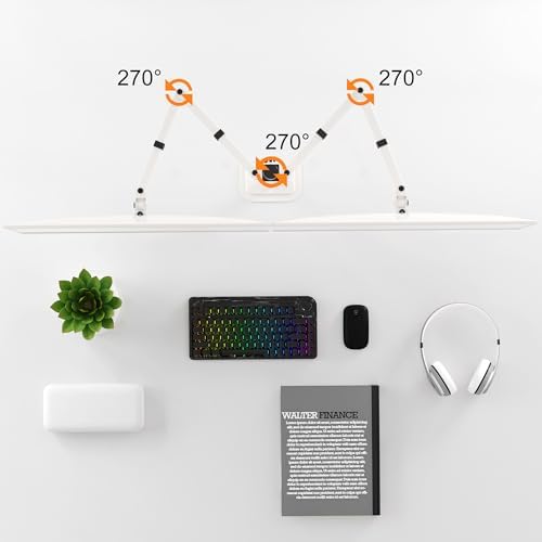 Pholiten Dual Monitor Stand for 2 Screens up to 42", White