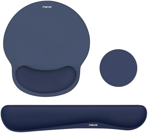 MOSISO Wrist Rest Support for Mouse Pad&Keyboard Set, Navy Blue