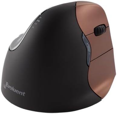 Evoluent – Inventor of The Vertical Mouse – VM4SW Ergonomic Vertical Mouse Right Hand Small Wireless USB, Sculpted for Comfort, Reduces Wrist Strain, 4 Speeds, 6 Customizable Buttons in Windows
